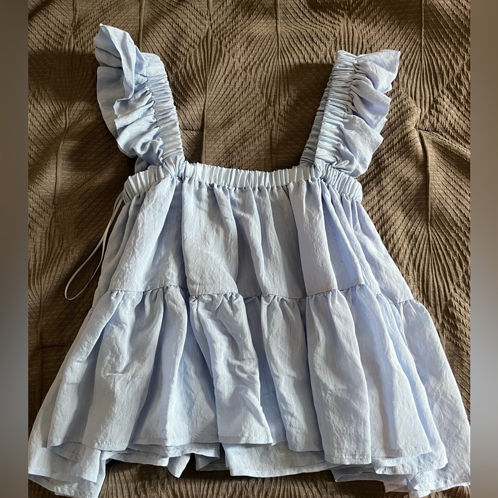 Altar’d State Light Blue Tank Top with Bow